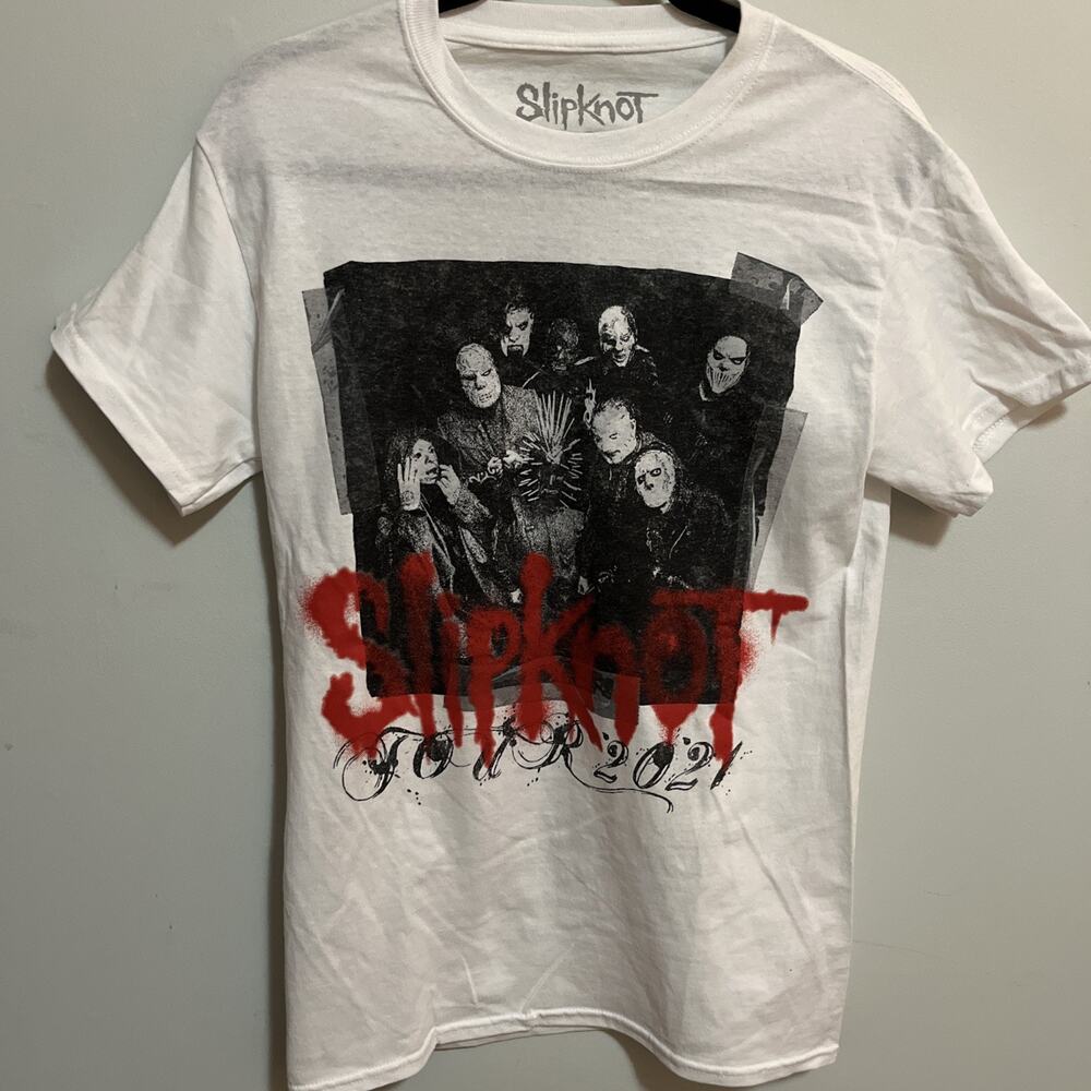 Slipknot Tour 2021 T-shirt White Tee Heavy Metal Thrash Small S